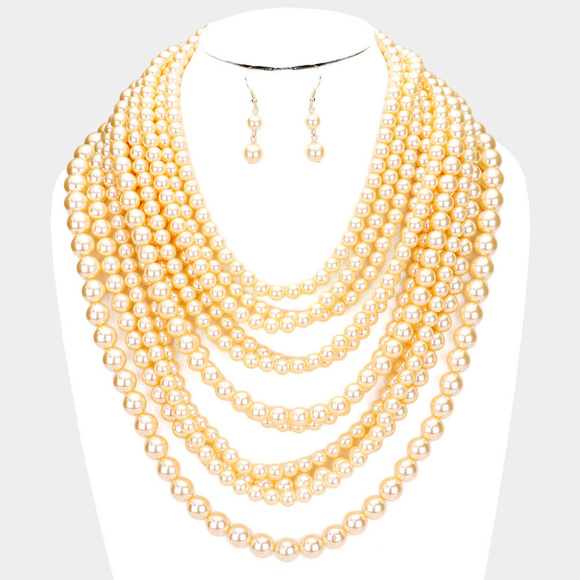 Multilayer Pearl Necklace Set - Picture 1 of 2